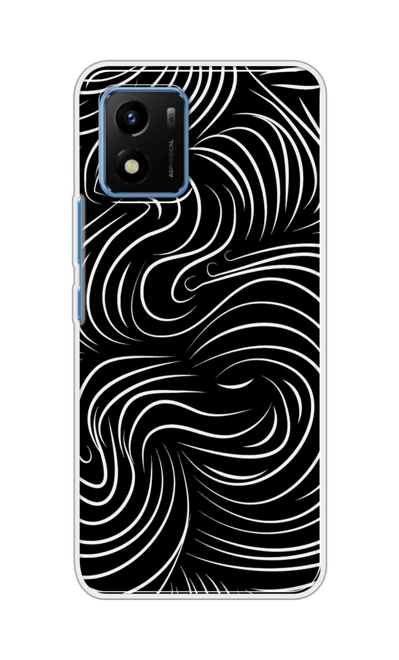 Coberta Back Cover For Vivo Y01 Back Cover Stylish Case - White Curves Design D16552