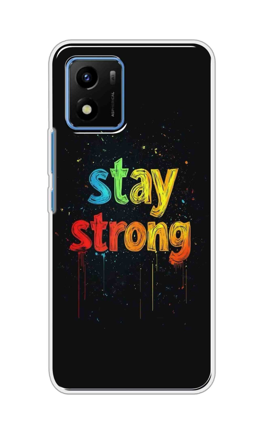 Coberta Back Cover For Vivo Y01 Back Cover Stylish Case - Stay Strong in Black Design D16558