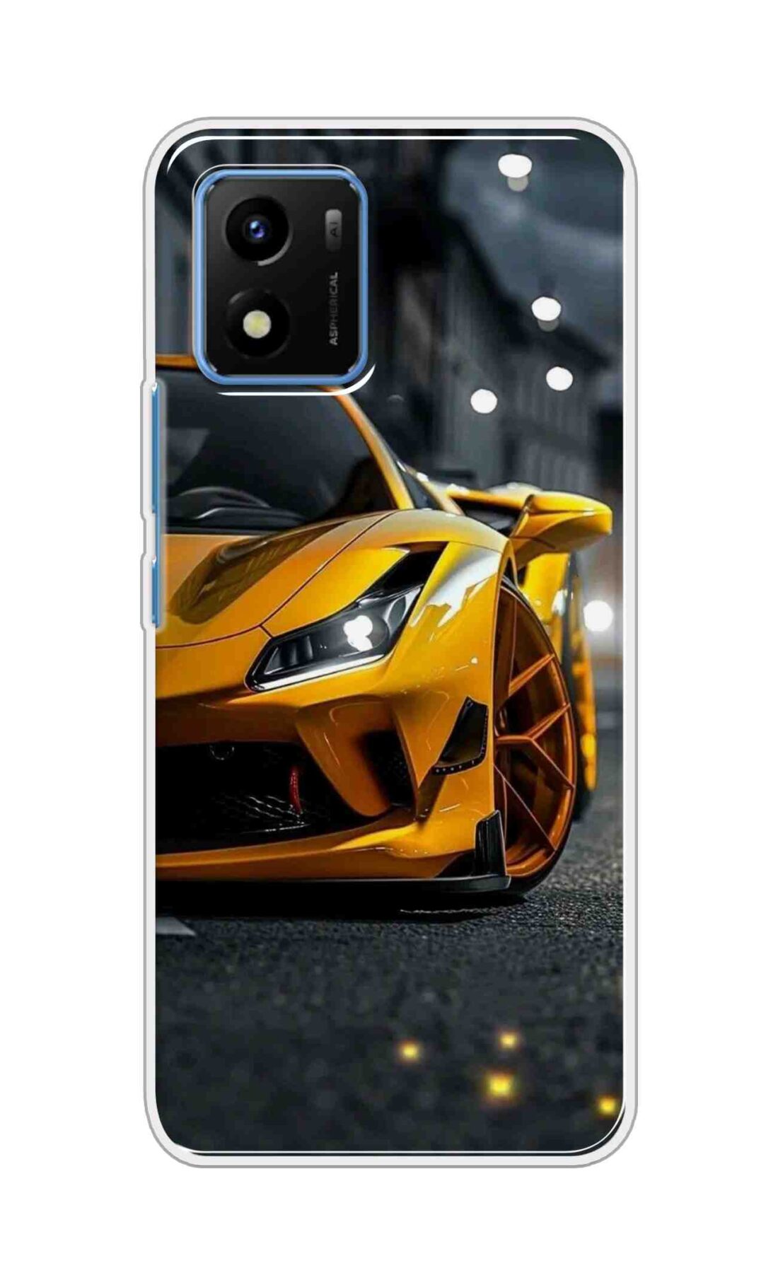 Coberta Back Cover For Vivo Y01 Back Cover Stylish Case - Orange Modified Car Design D16600