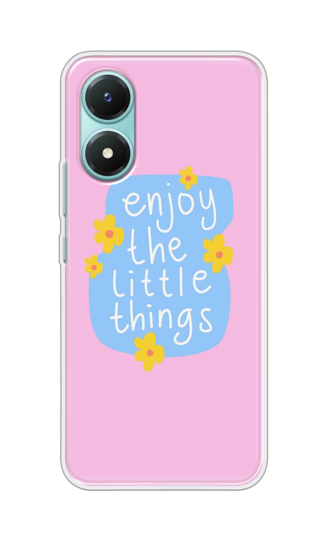 Coberta Back Cover For Vivo Y02s Back Cover Stylish Case - Enjoy the Little Things in Pink Design D16504