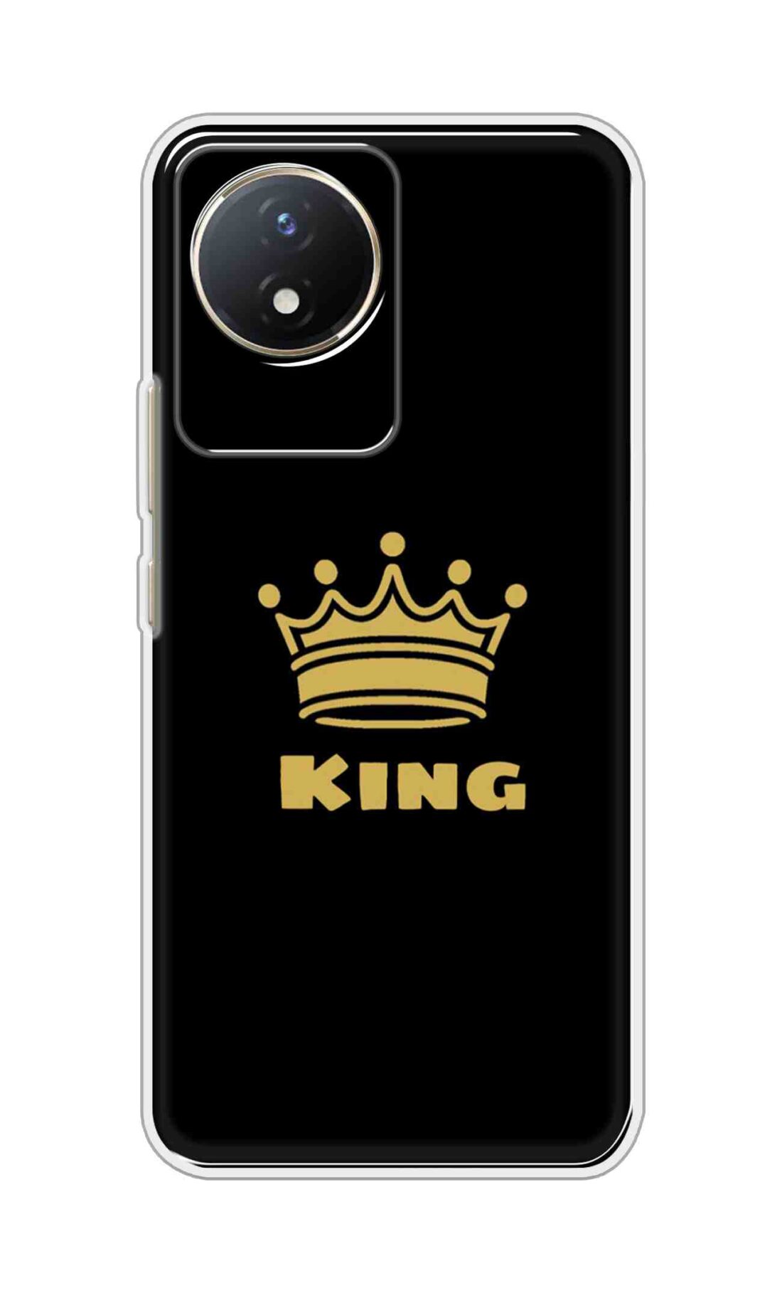Coberta Back Cover For Vivo Y02t Back Cover Stylish Case - King Texts in Black Design D11092