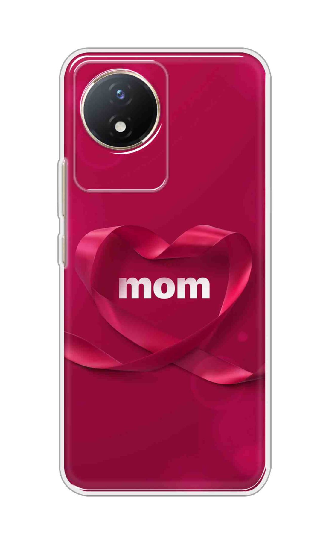 Coberta Back Cover For Vivo Y02t Back Cover Stylish Case - Mom texts in Red heart Design D11317
