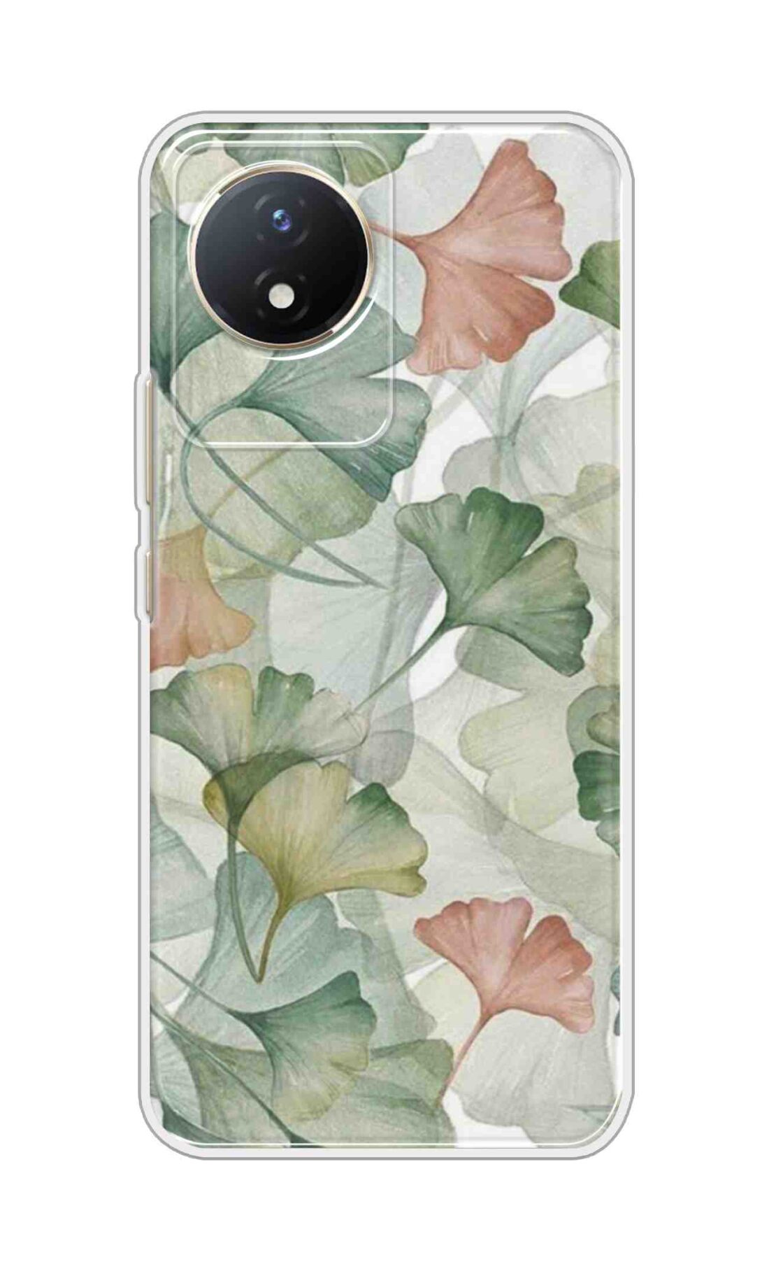 Coberta Back Cover For Vivo Y02t Back Cover Stylish Case - Asthetic Leaves Pattern D14954