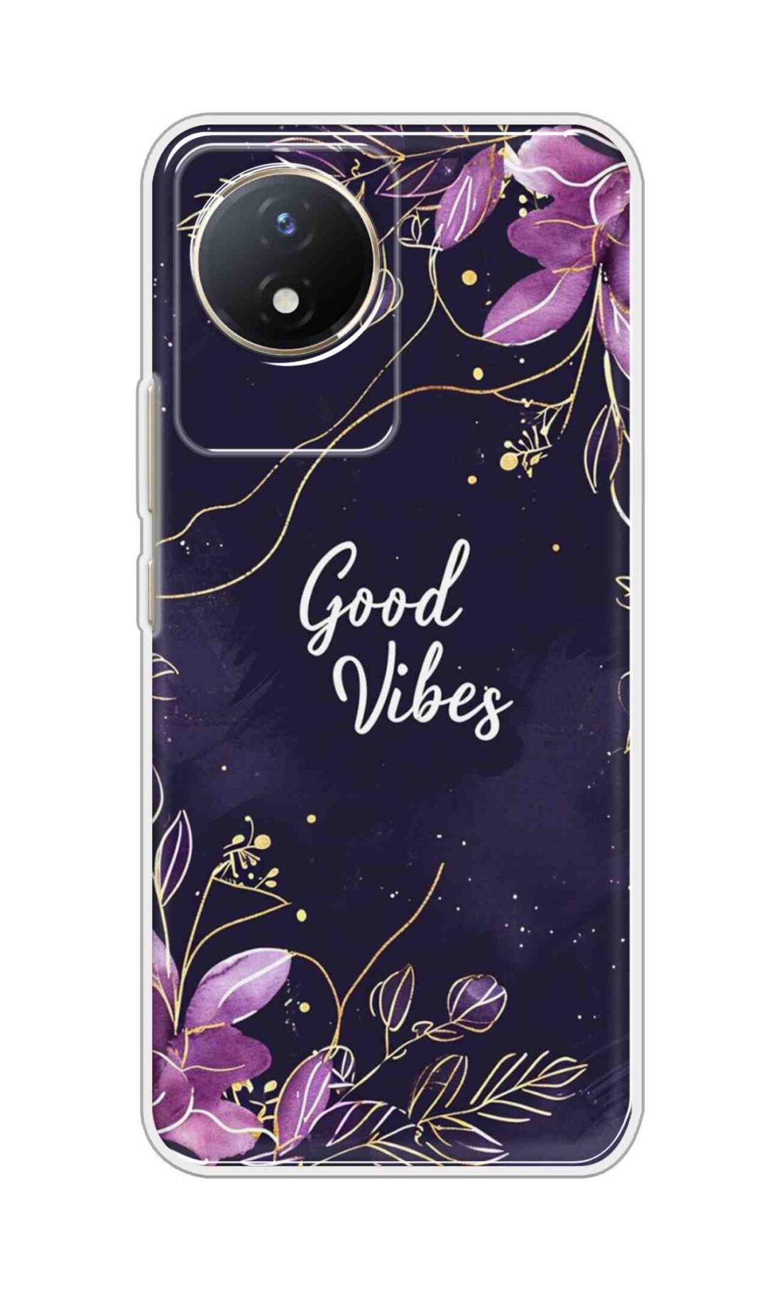 Coberta Back Cover For Vivo Y02t Back Cover Stylish Case - Good Vibes in Flowers Design D16517