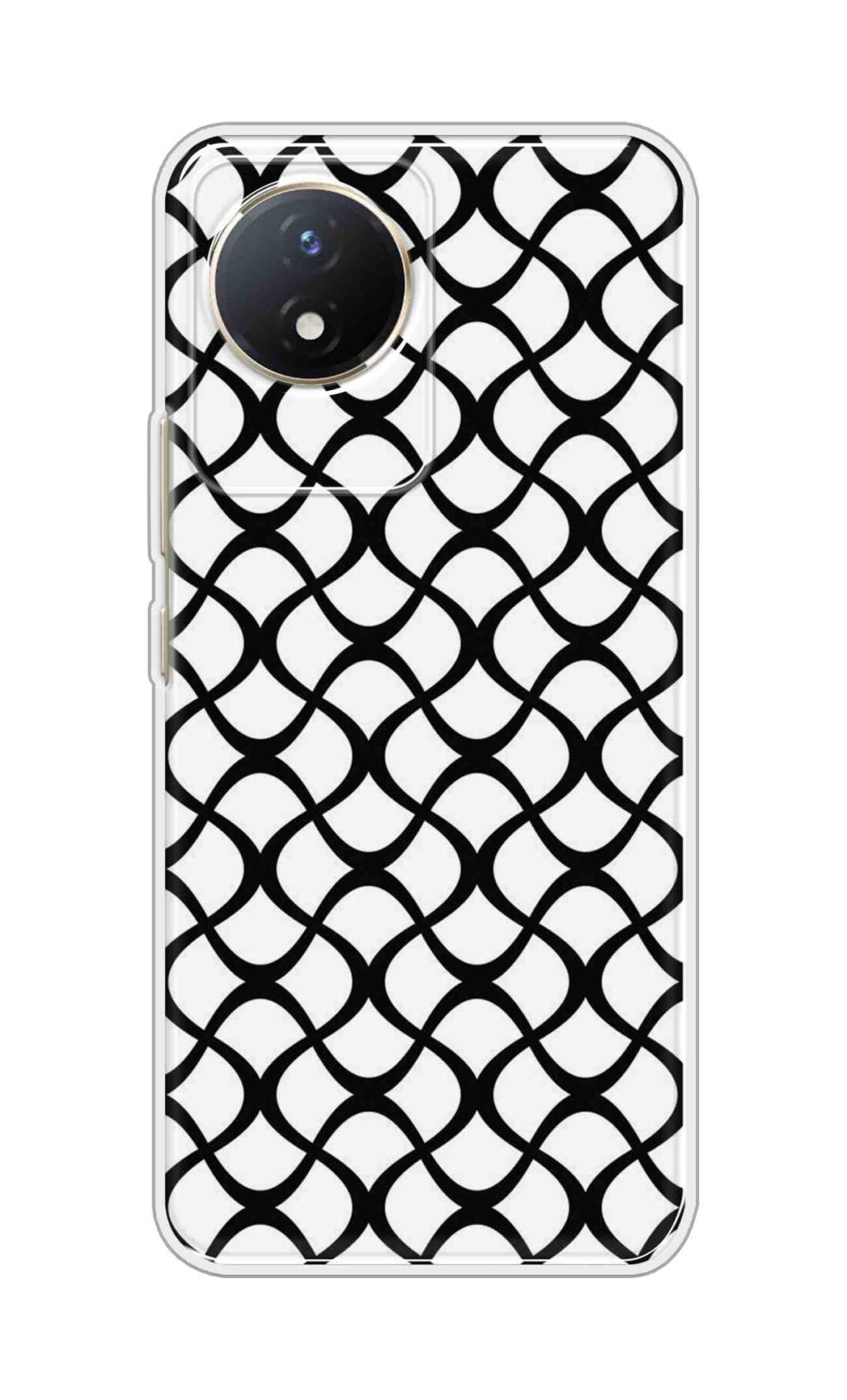 Coberta Back Cover For Vivo Y02t Back Cover Stylish Case - Black Zig Zag Design D16590