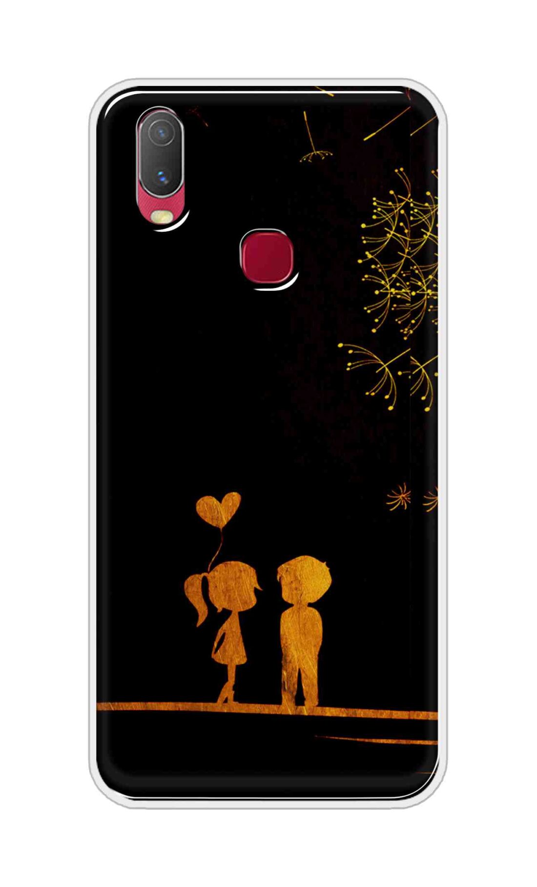 Coberta Back Cover For Vivo Y11 Back Cover Stylish Case - Girl and Boy Love in Black Design D11017