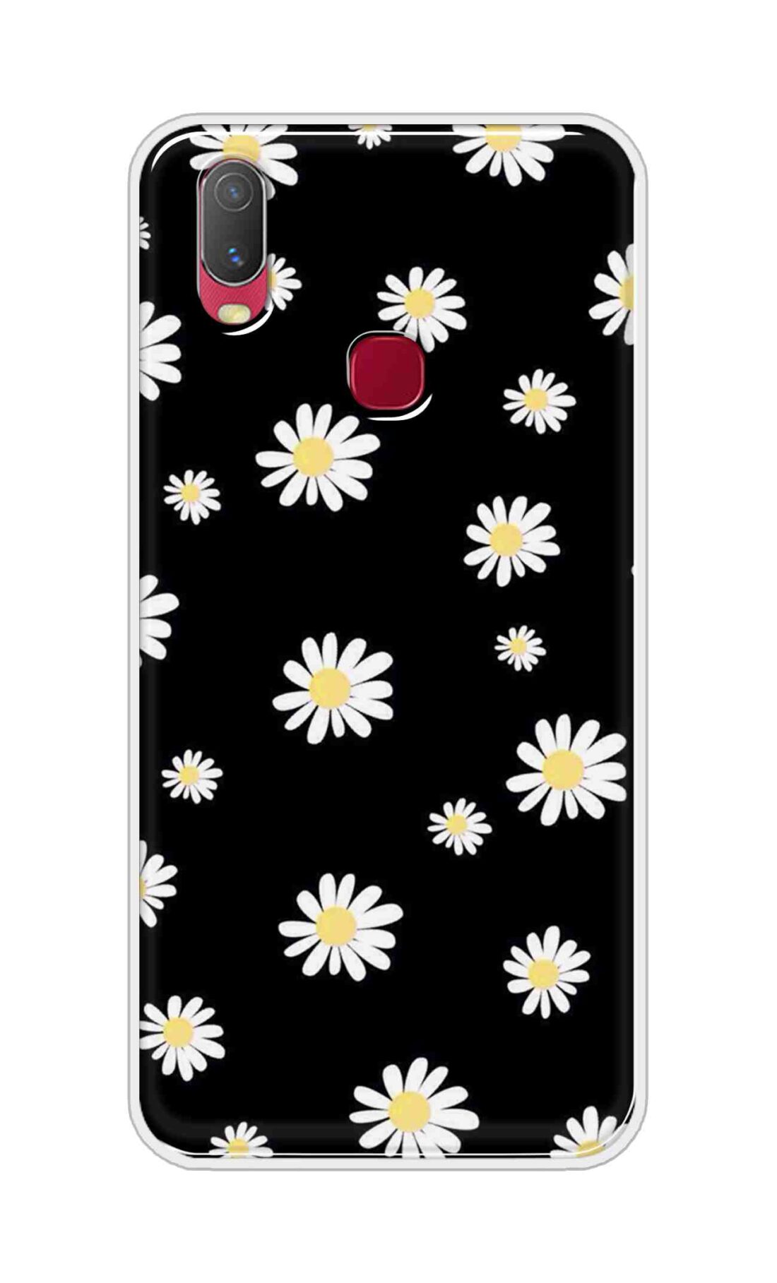 Coberta Back Cover For Vivo Y11 Back Cover Stylish Case - Sun Flowers in Black Design D11094