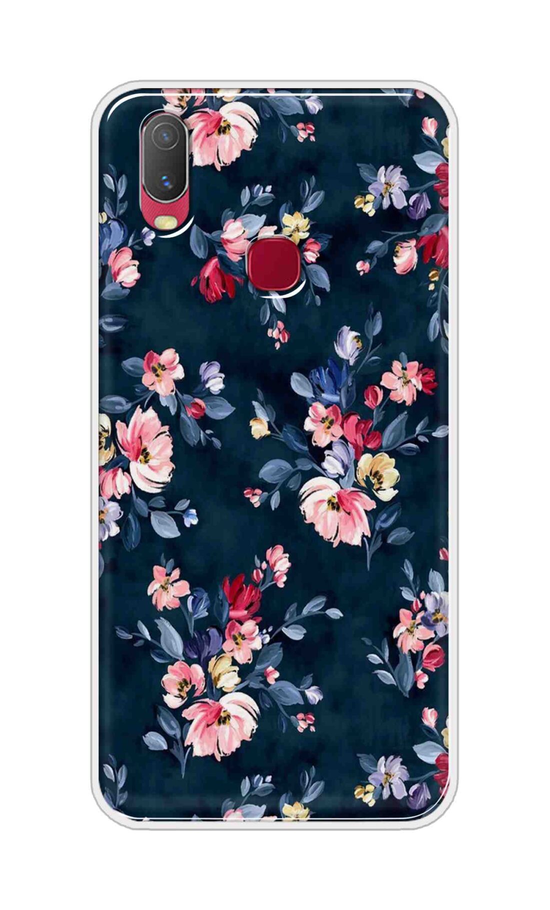 Coberta Back Cover For Vivo Y11 Back Cover Stylish Case - Blue Floral Design D11648
