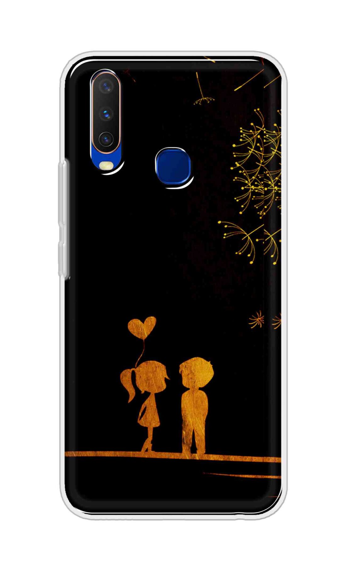 Coberta Back Cover For Vivo Y12 Back Cover Stylish Case - Girl and Boy Love in Black Design D11017