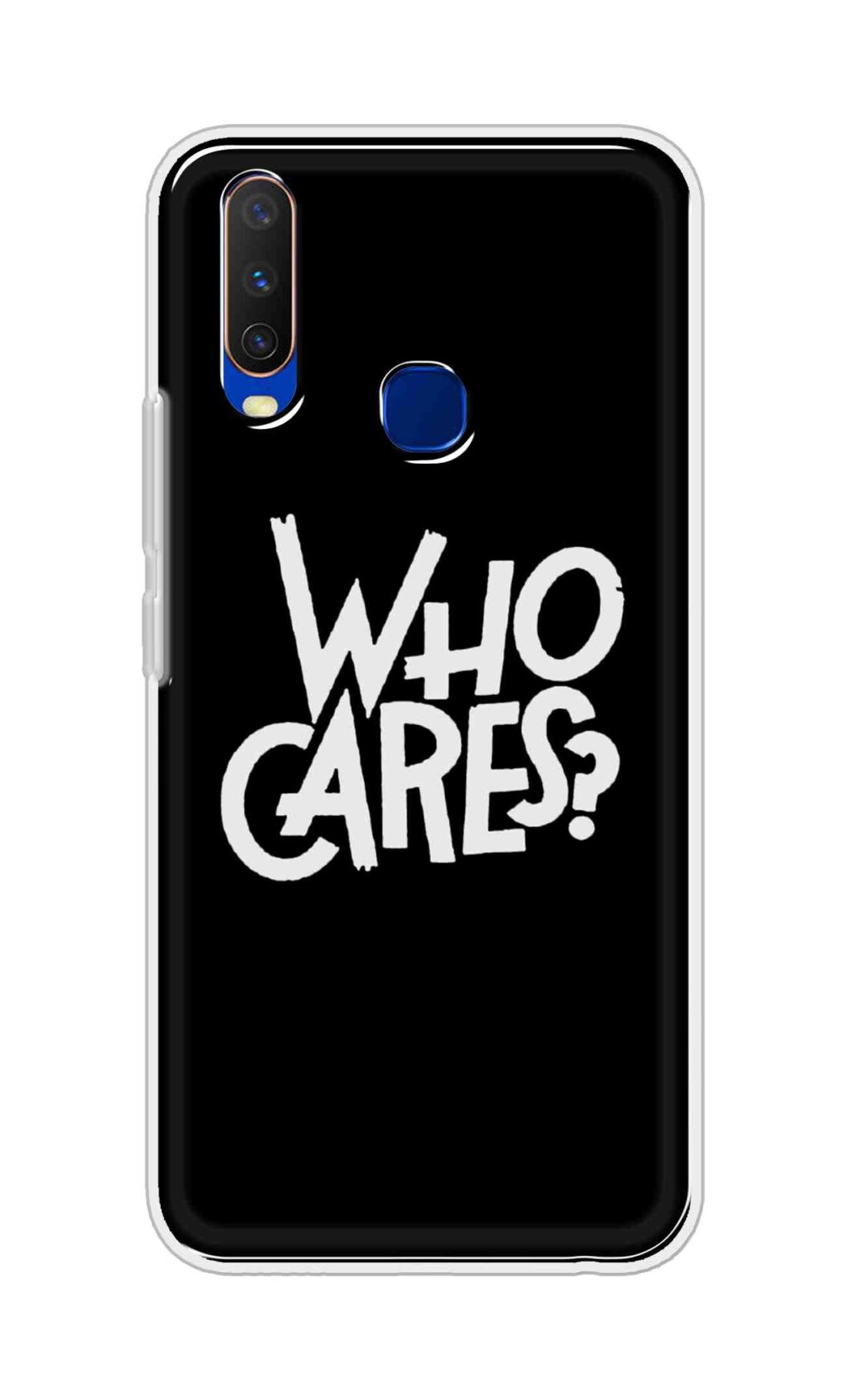 Coberta Back Cover For Vivo Y12 Back Cover Stylish Case - Who Cares Texts in Black Design D11066