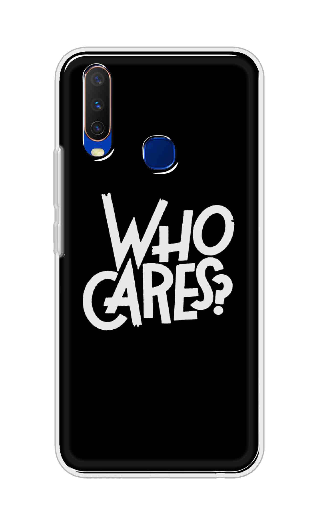 Coberta Back Cover For Vivo Y15 Back Cover Stylish Case - Who Cares Texts in Black Design D11066