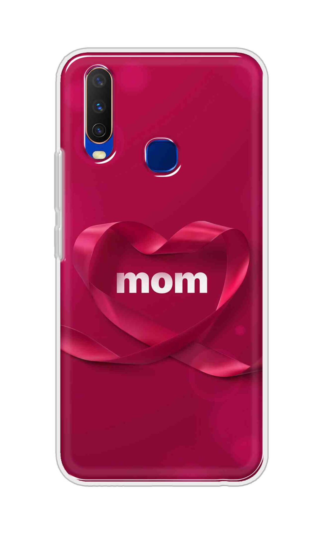 Coberta Back Cover For Vivo Y15 Back Cover Stylish Case - Mom texts in Red heart Design D11317