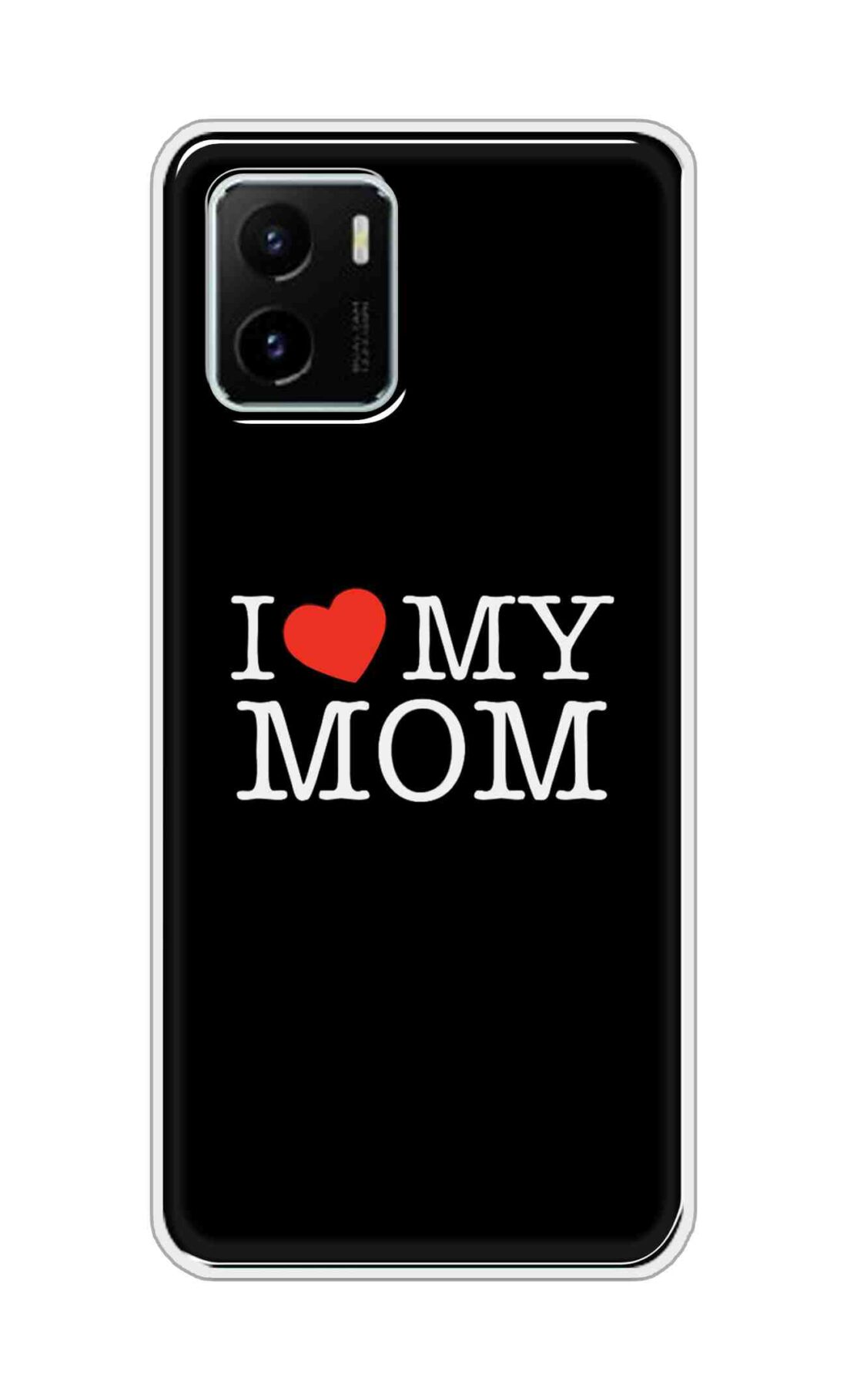 Coberta Back Cover For Vivo Y15s Back Cover Stylish Case - I Love My Mom in Black Design D11011