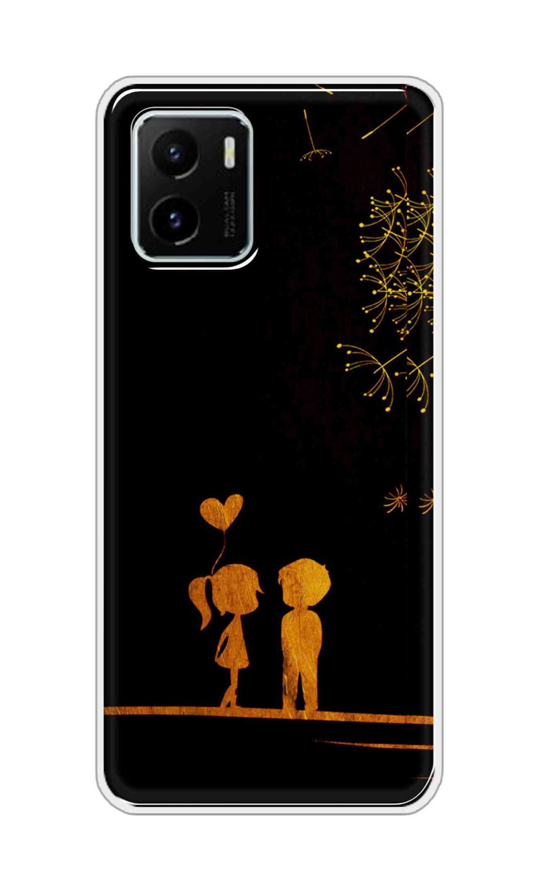 Coberta Back Cover For Vivo Y15s Back Cover Stylish Case - Girl and Boy Love in Black Design D11017