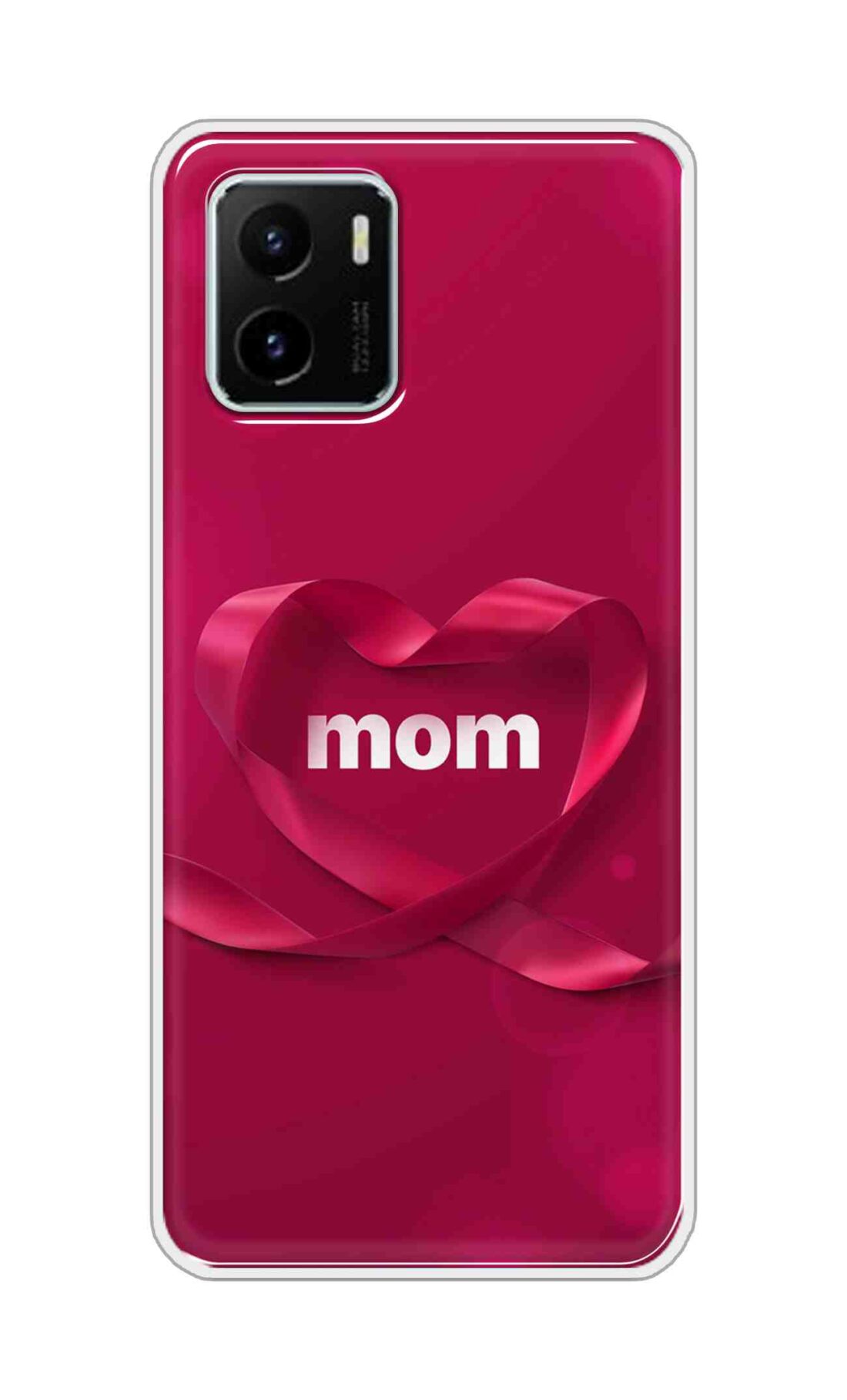 Coberta Back Cover For Vivo Y15s Back Cover Stylish Case - Mom texts in Red heart Design D11317