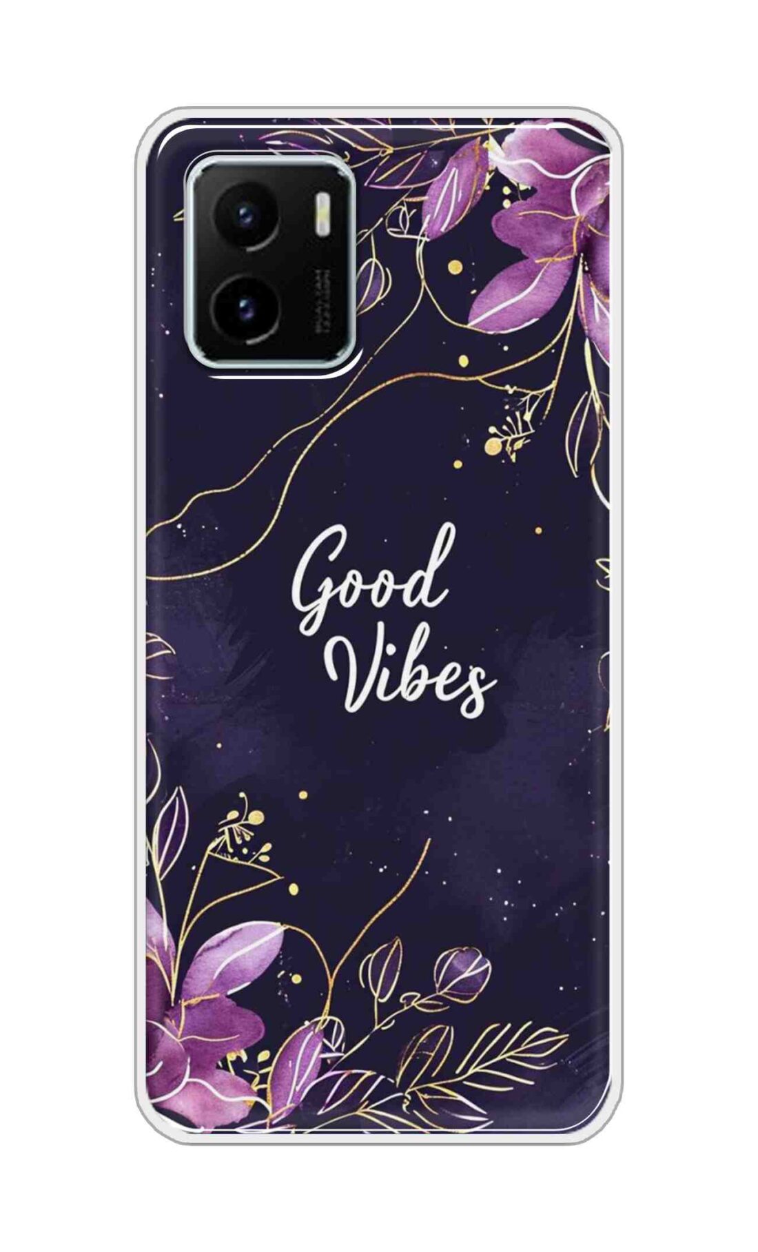 Coberta Back Cover For Vivo Y15s Back Cover Stylish Case - Good Vibes in Flowers Design D16517