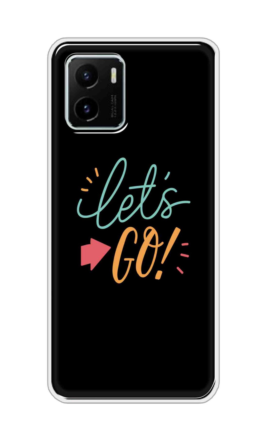 Coberta Back Cover For Vivo Y15s Back Cover Stylish Case - Lets Go in Black Design Design D16650