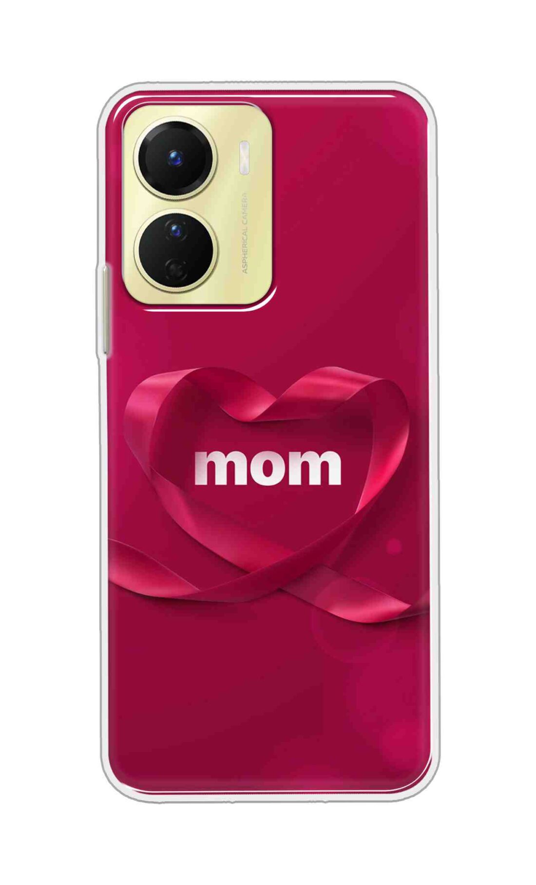 Coberta Back Cover For Vivo Y16 Back Cover Stylish Case - Mom texts in Red heart Design D11317