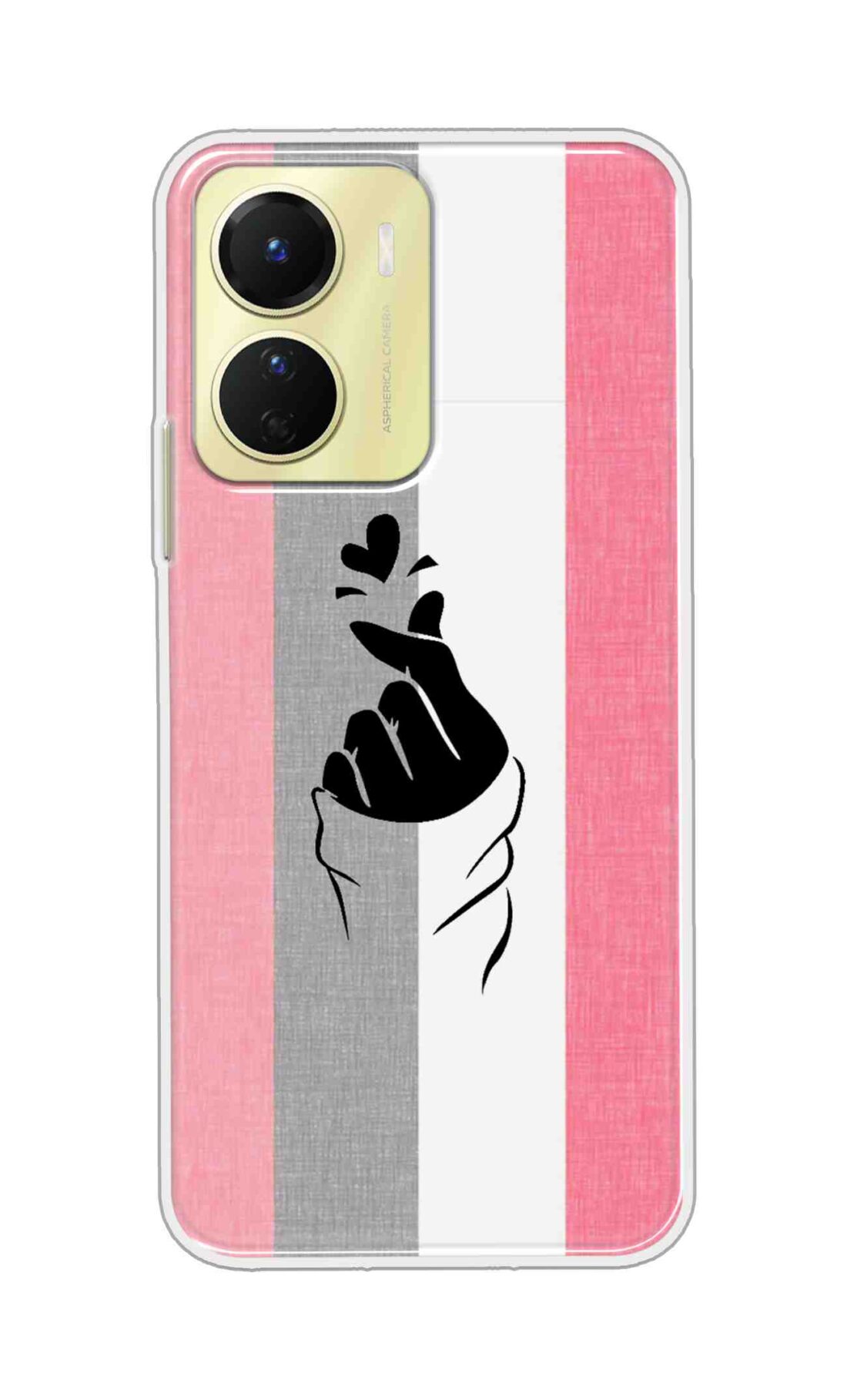 Coberta Back Cover For Poco X7 Pro 5G Back Cover Stylish Case - Pink and Grey Korean Heart Design D11894