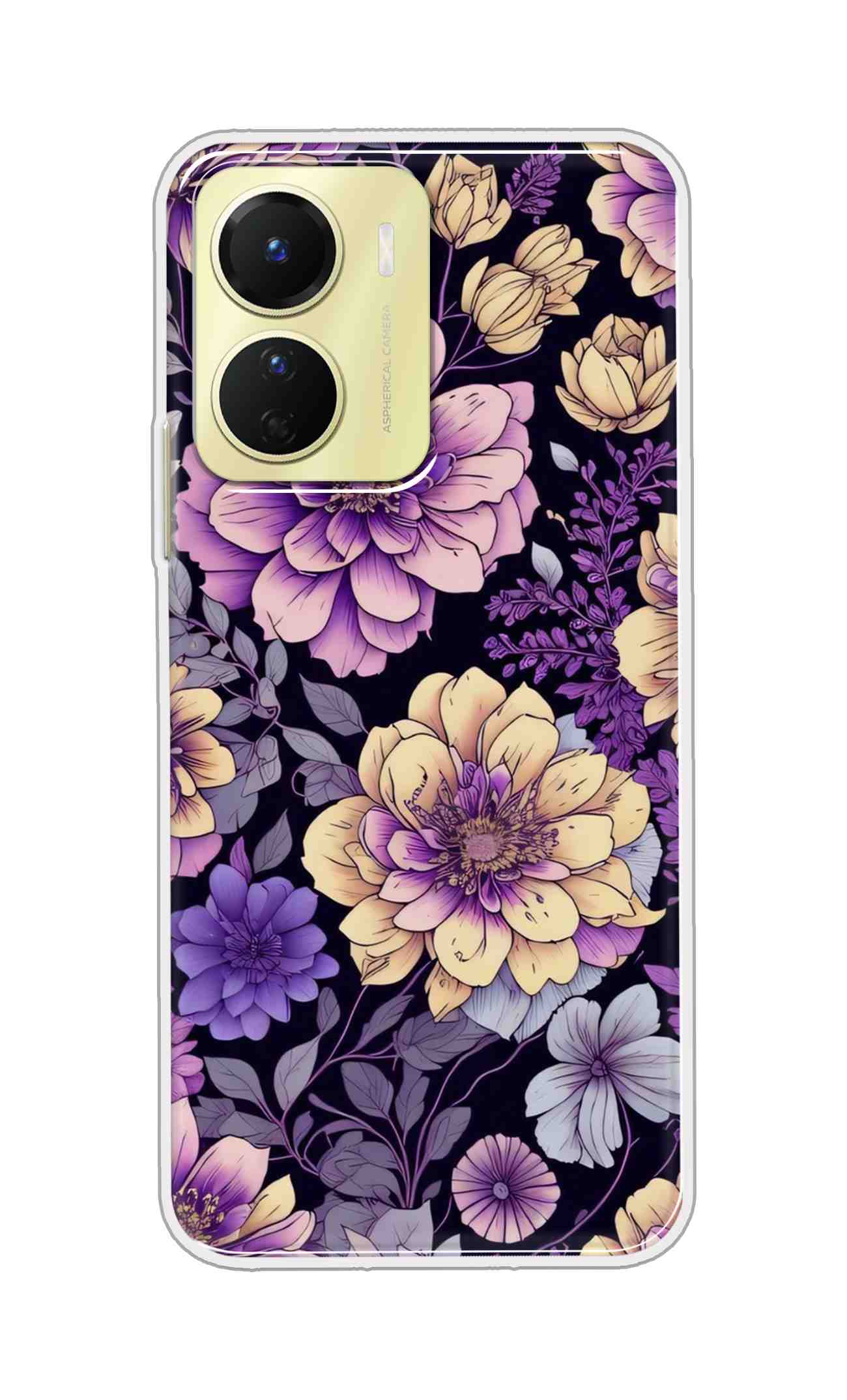 Coberta Back Cover For Vivo Y16 Back Cover Stylish Case - Pink and Yellow Lotus Flowers Design D16263