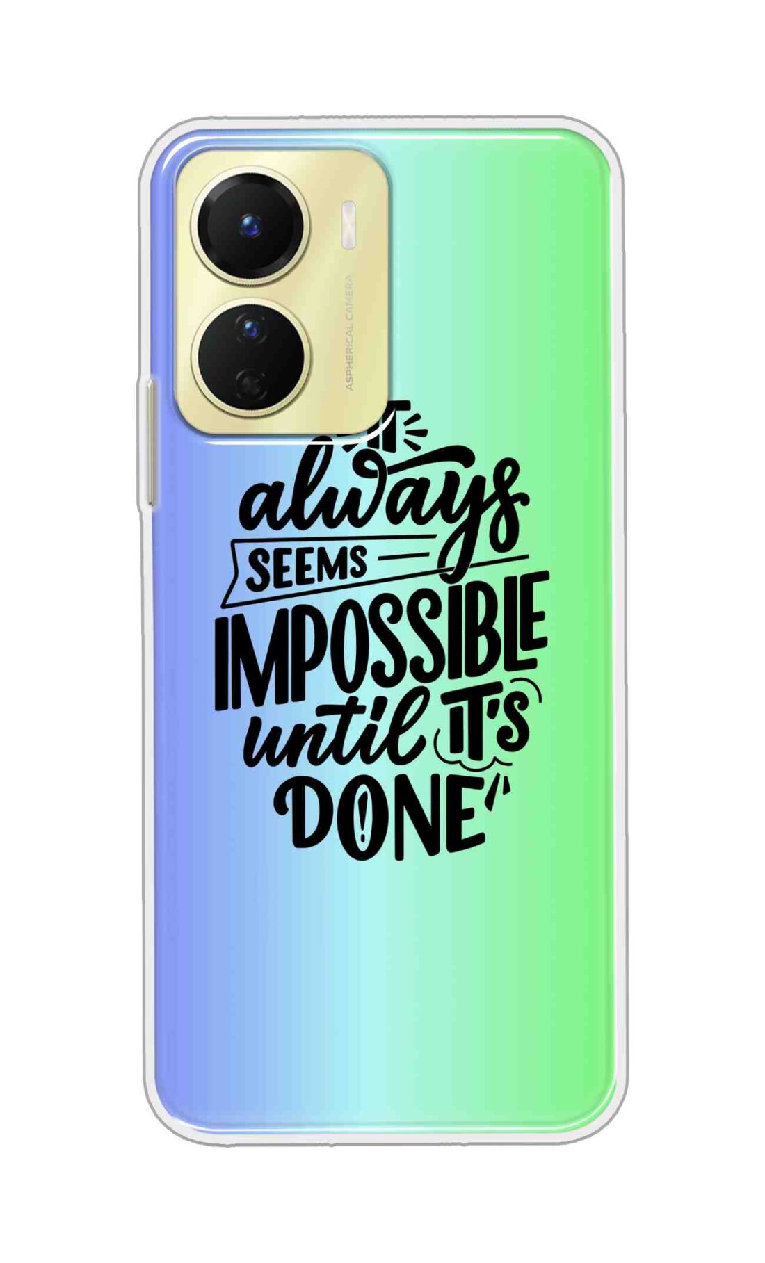 Coberta Back Cover For Poco X7 Pro 5G Back Cover Stylish Case - It Always Seems Impossible Until Its Done in Green and Blue Design D16502