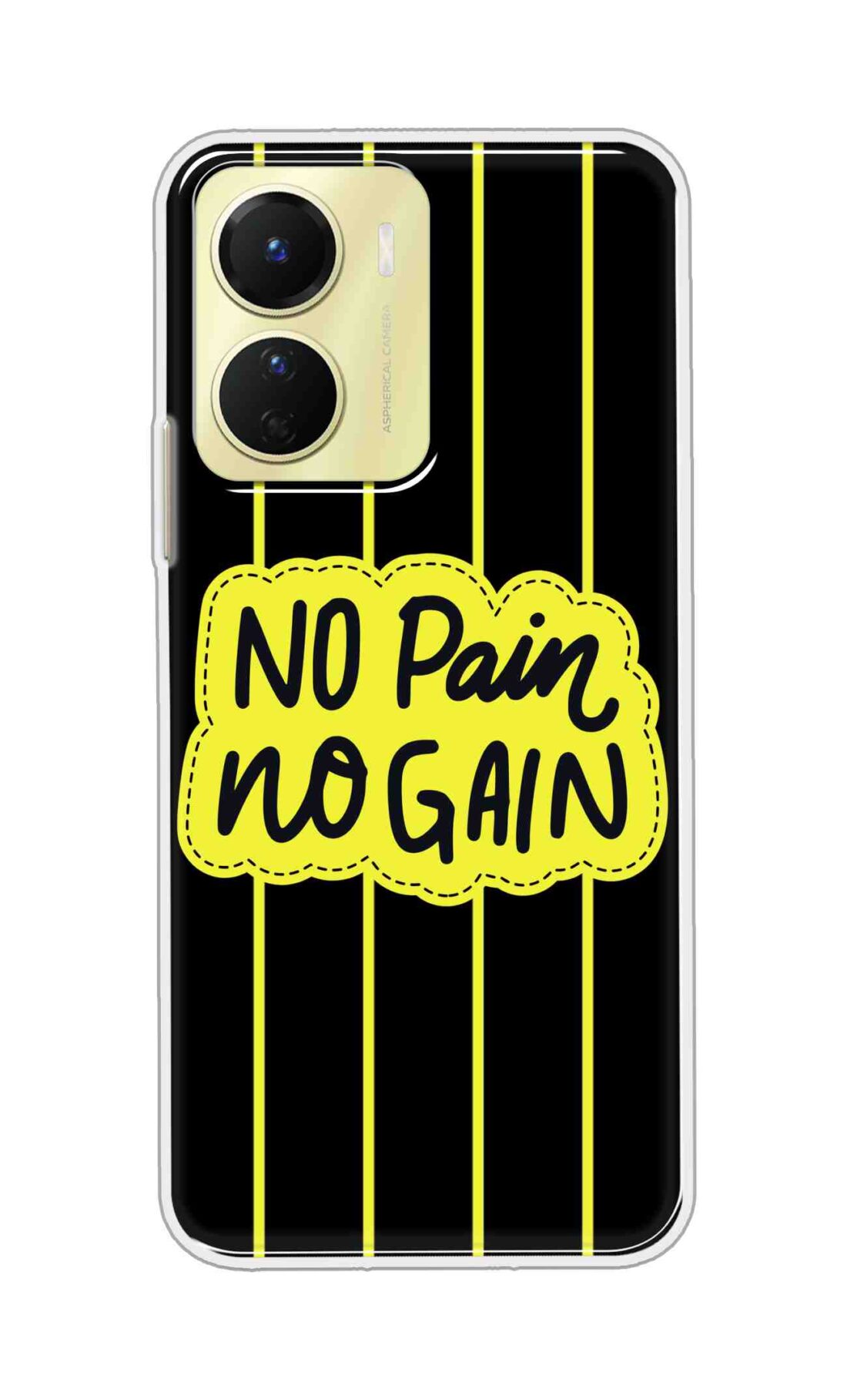 Coberta Back Cover For Poco X7 Pro 5G Back Cover Stylish Case - No Pain No Gain in Yellow Design D16508