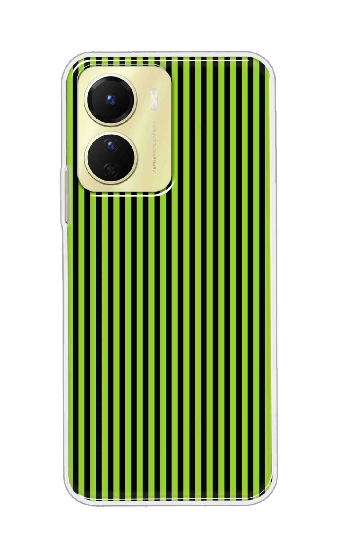 Coberta Back Cover For Vivo Y16 Back Cover Stylish Case - Green and Black Liner Design D16511
