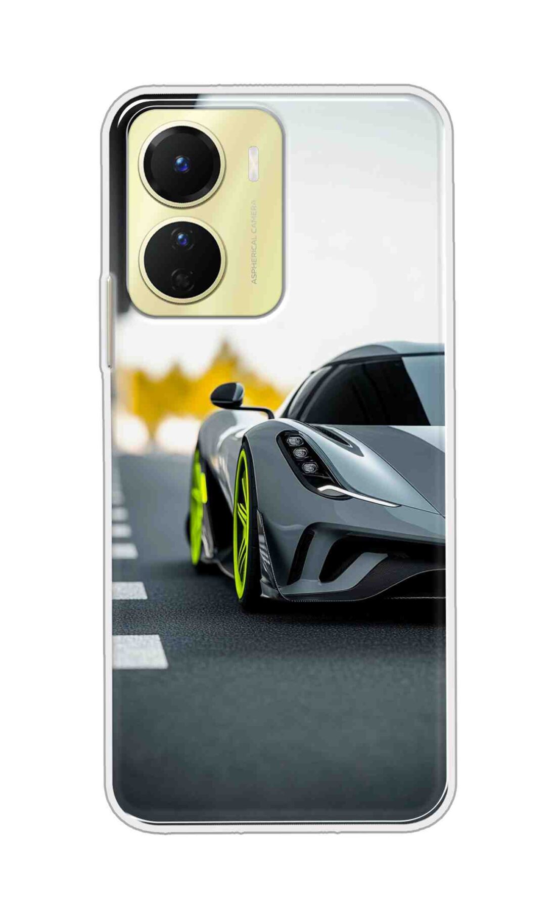 Coberta Back Cover For Vivo Y16 Back Cover Stylish Case - Siliver Car Design D16614
