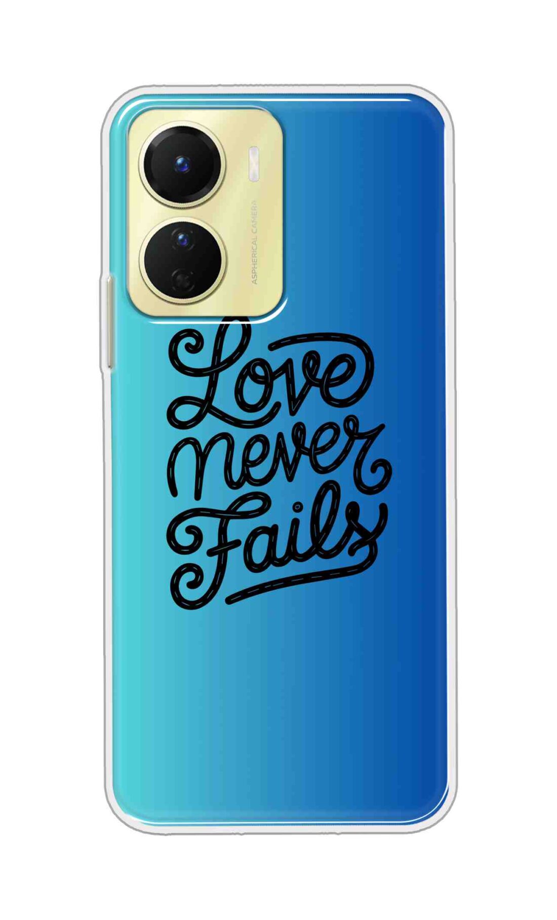 Coberta Back Cover For Vivo Y16 Back Cover Stylish Case - Love Never Fails in Blue Design D16643