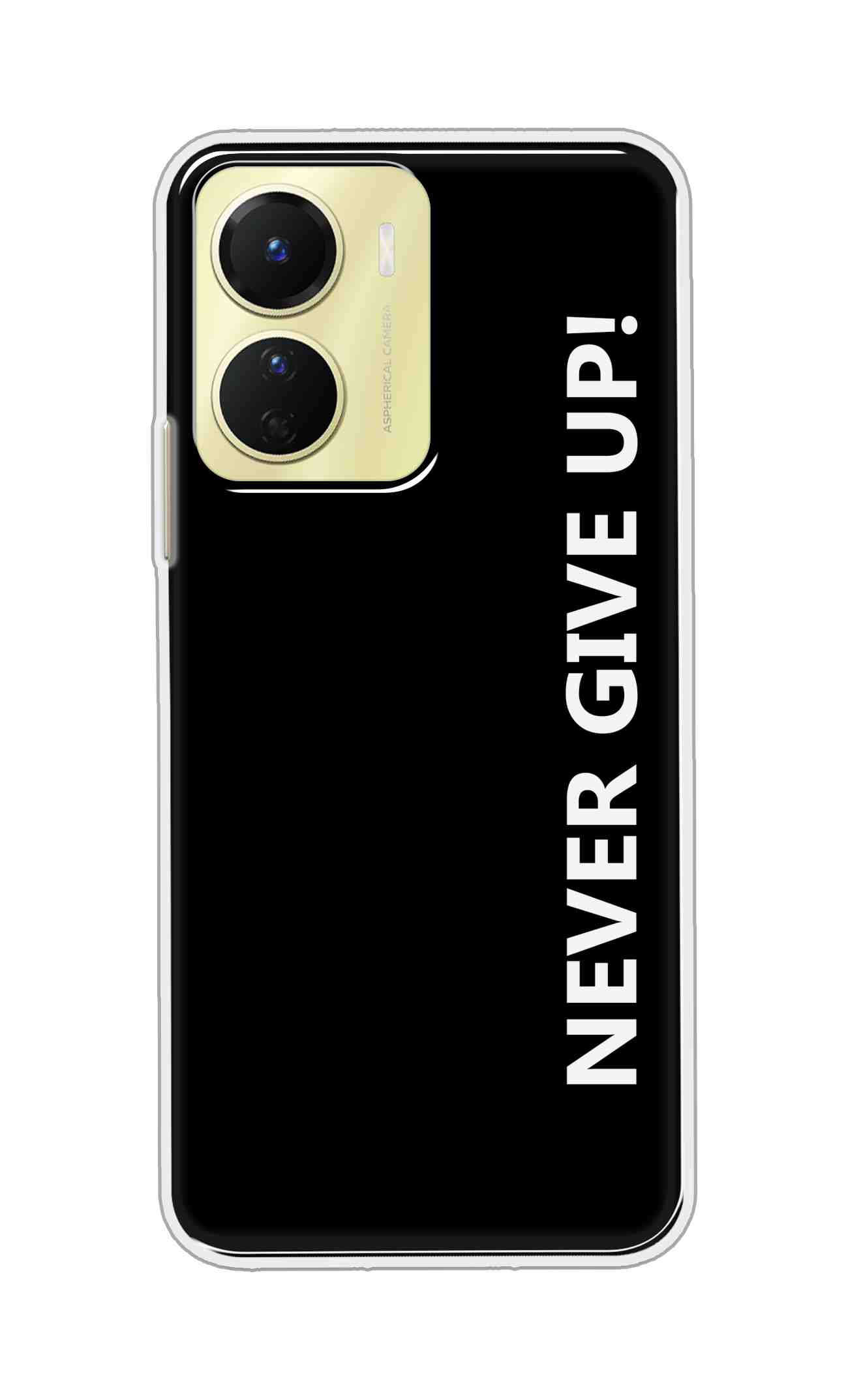 Coberta Back Cover For Vivo Y16 Back Cover Stylish Case - Never Give Up in Black Design D16656