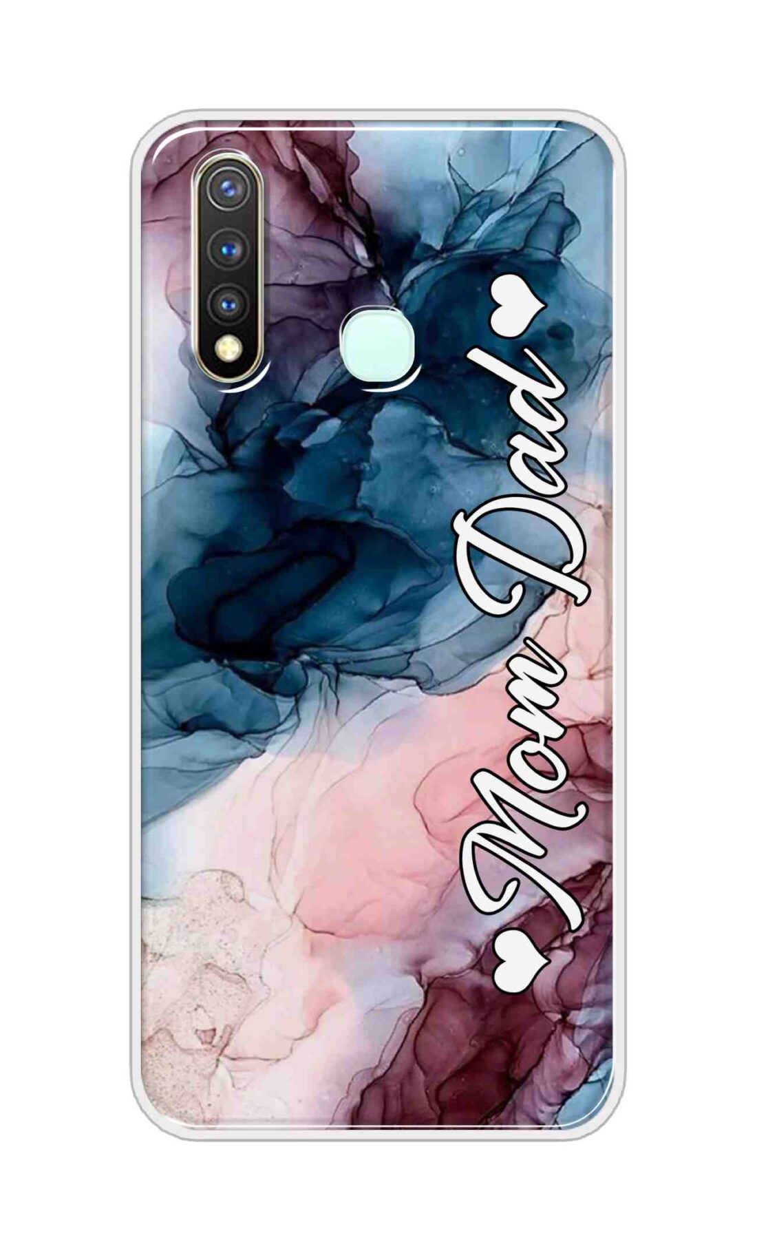 Coberta Back Cover For Vivo Y19 Back Cover Stylish Case - Mom and Dad on Colourful Marble D16654