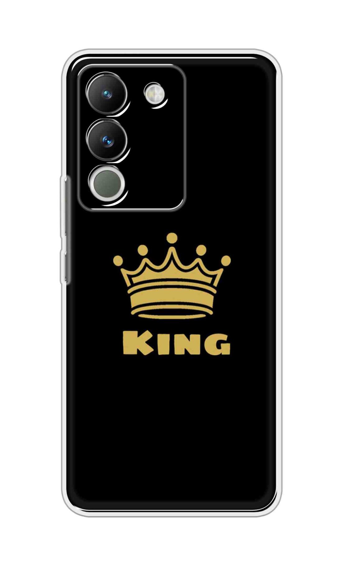 Coberta Back Cover For Vivo Y200 5G Back Cover Stylish Case - King Texts in Black Design D11092