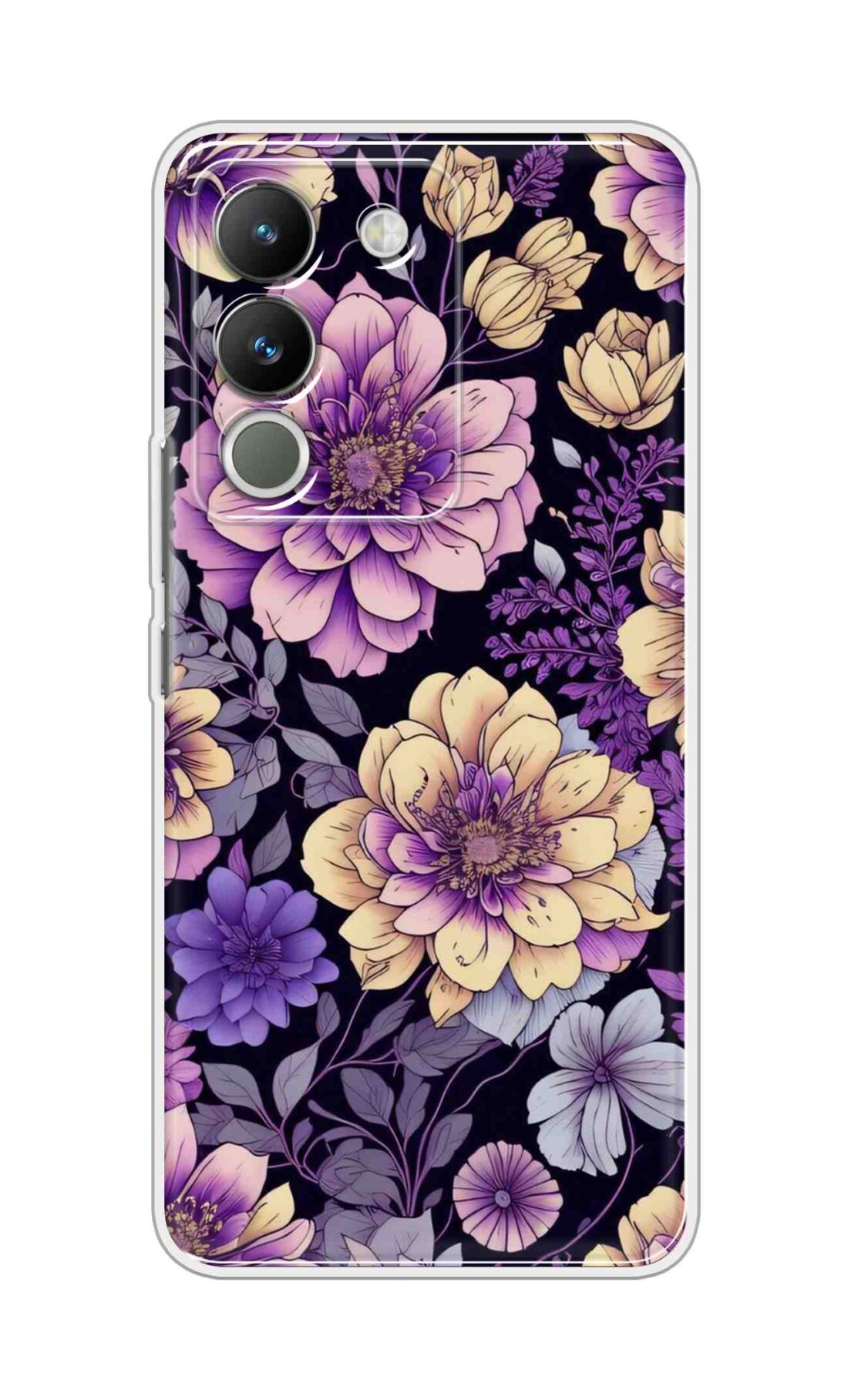 Coberta Back Cover For Vivo Y200 5G Back Cover Stylish Case - Pink and Yellow Lotus Flowers Design D16263