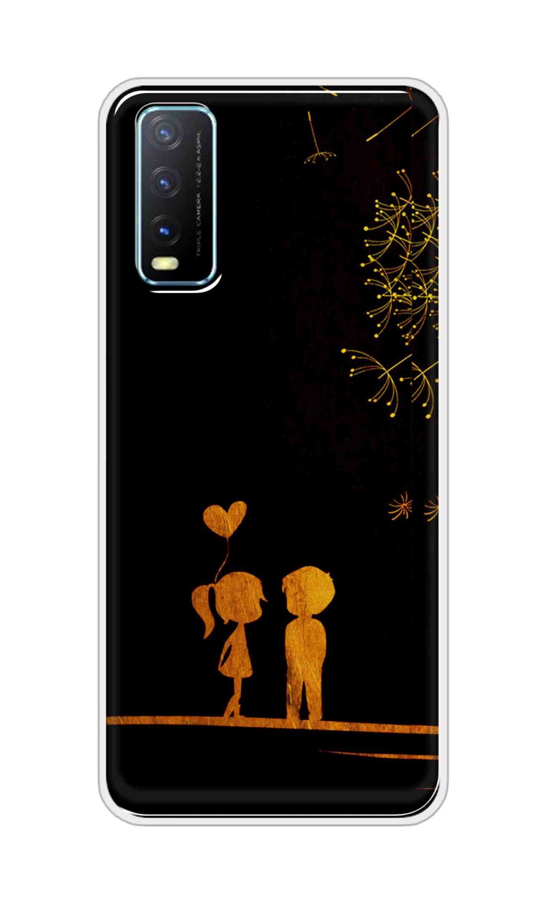 Coberta Back Cover For Vivo Y20A Back Cover Stylish Case - Girl and Boy Love in Black Design D11017