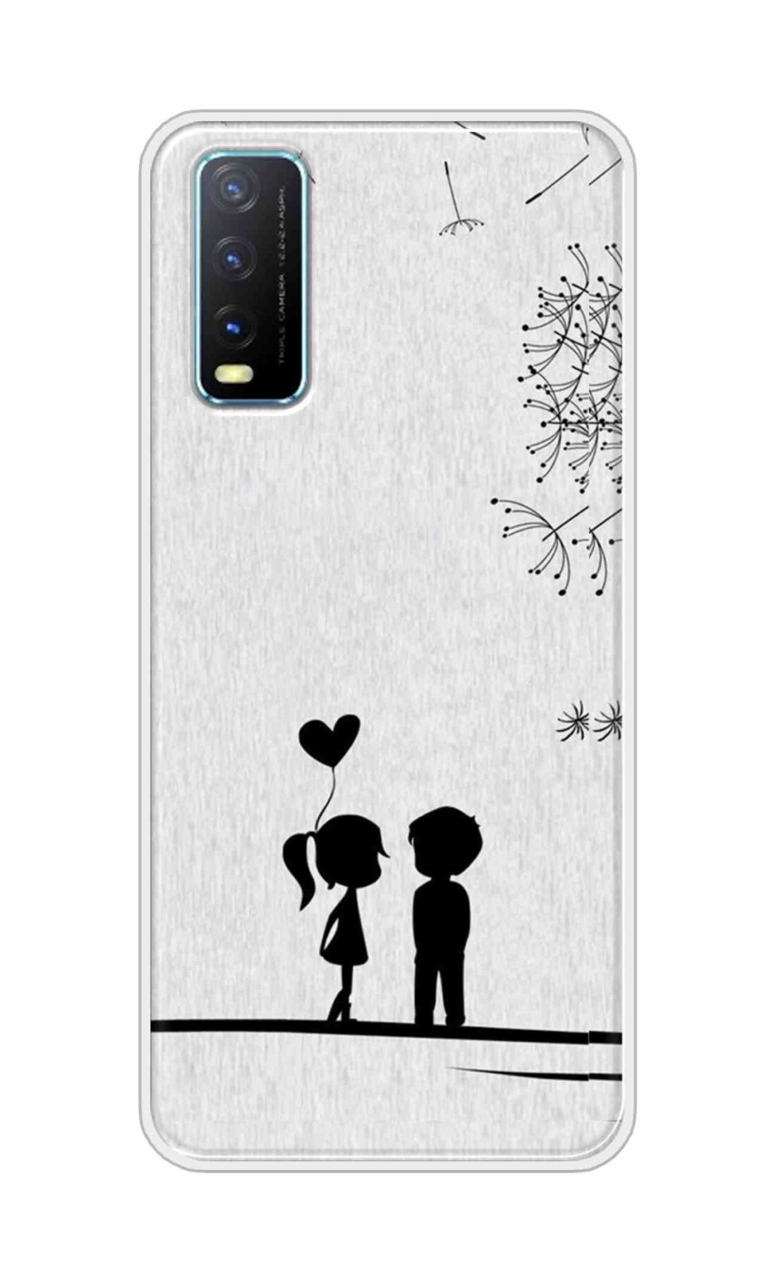 Coberta Back Cover For Vivo Y20A Back Cover Stylish Case - Girl and Boy Love in White Design D11018