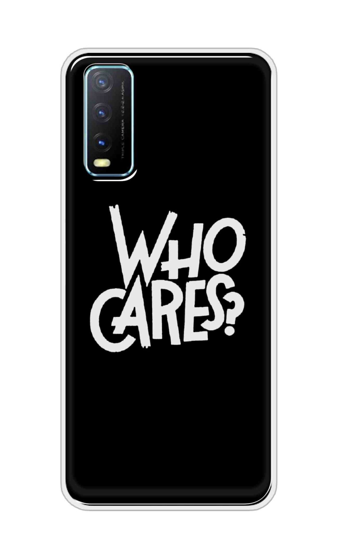 Coberta Back Cover For Vivo Y20A Back Cover Stylish Case - Who Cares Texts in Black Design D11066