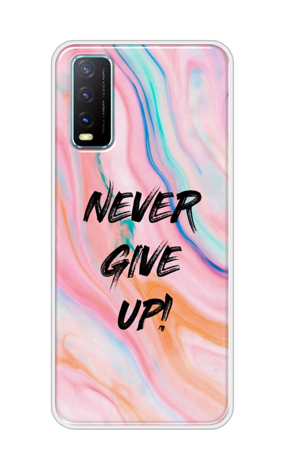 Coberta Back Cover For Vivo Y20A Back Cover Stylish Case - Never Give Up in Multicolour Design D11925