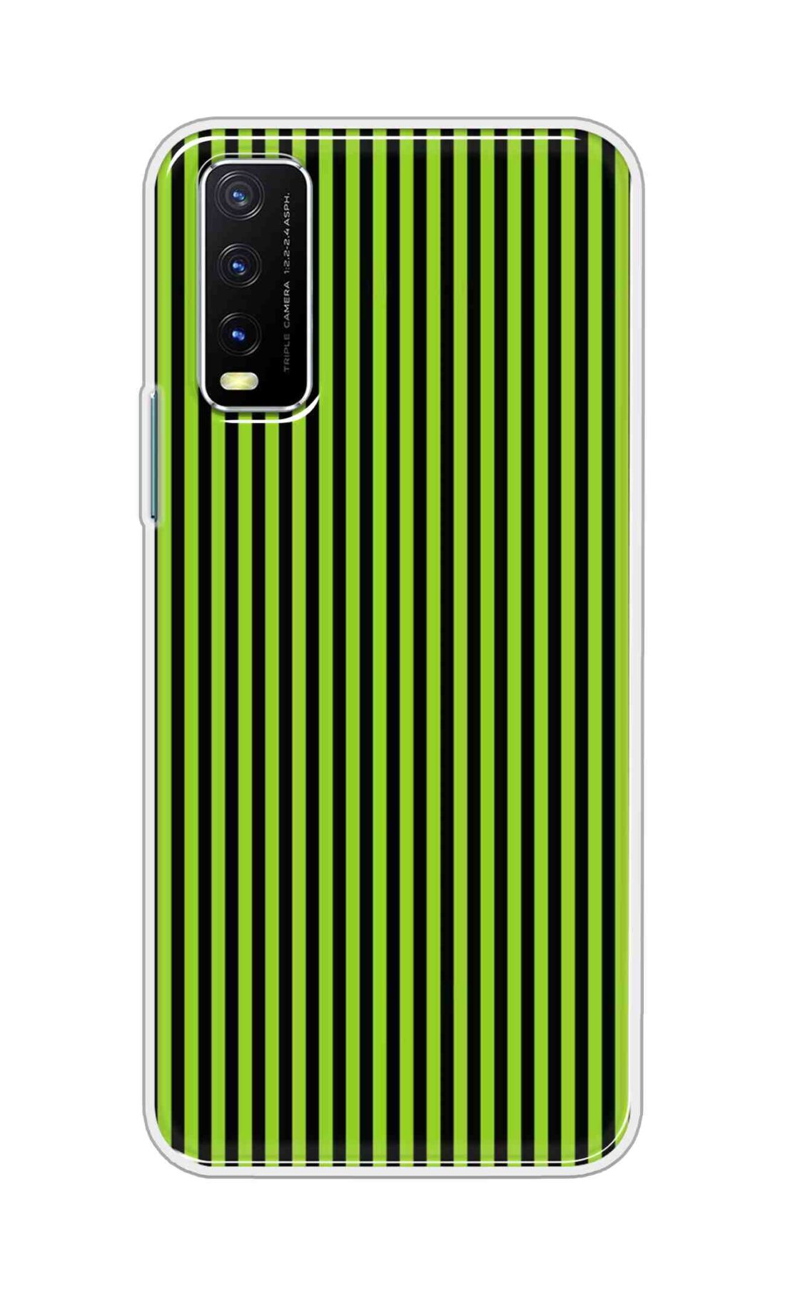 Coberta Back Cover For Vivo Y20S Back Cover Stylish Case - Green and Black Liner Design D16511