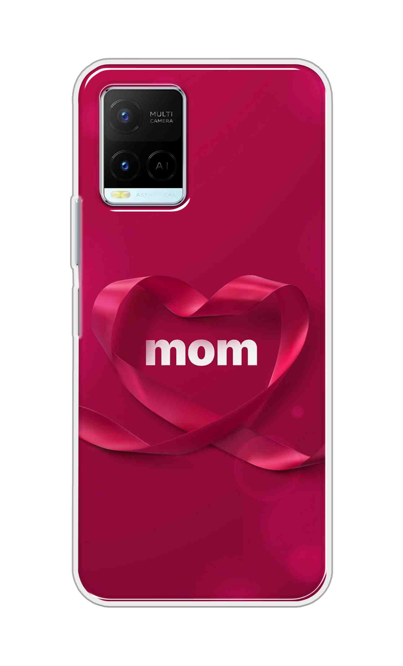 Coberta Back Cover For Vivo Y21 2021 Back Cover Stylish Case - Mom texts in Red heart Design D11317