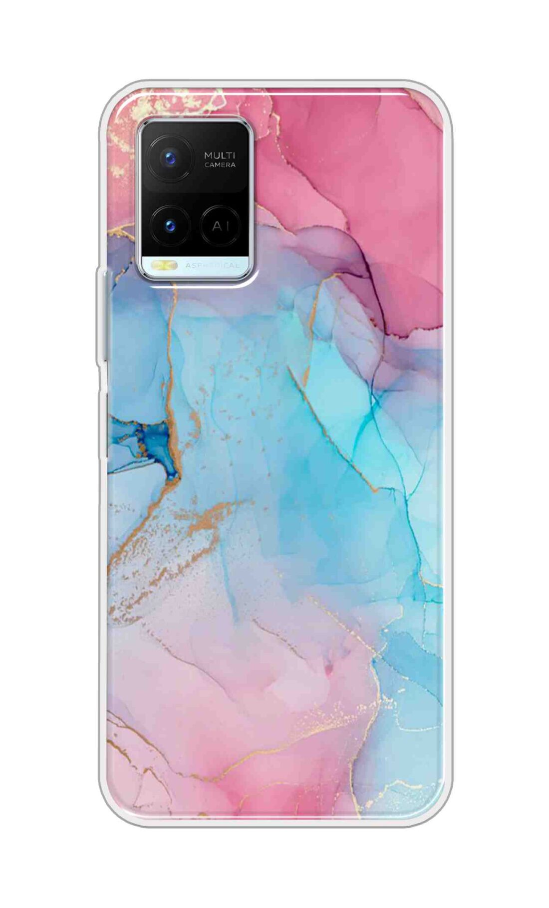 Coberta Back Cover For Vivo Y21 2021 Back Cover Stylish Case - New Pink Marble Design D13670