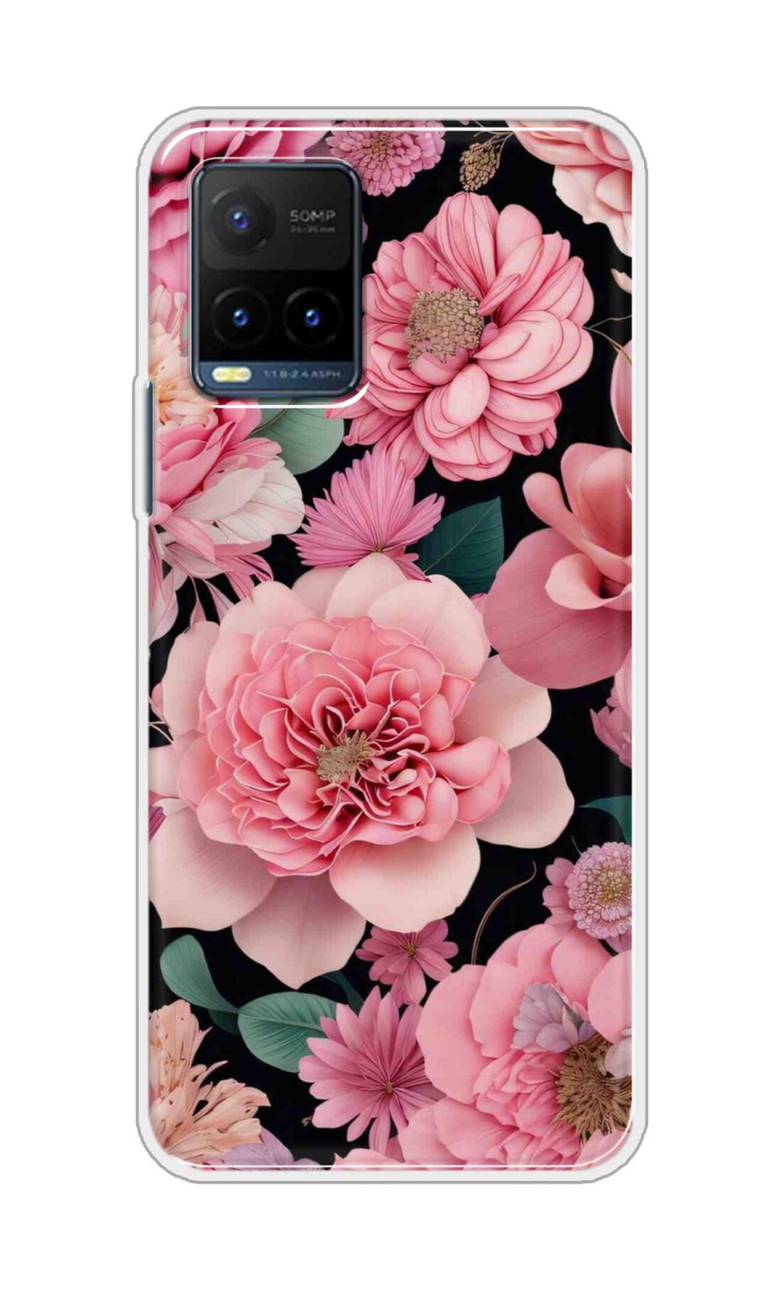 Coberta Back Cover For Vivo Y21s Back Cover Stylish Case - Pink Lotus Flowers Design D16233