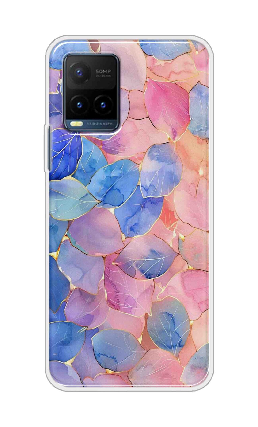 Coberta Back Cover For Vivo Y21s Back Cover Stylish Case - Multicolour Artifical Leaves Design D16491