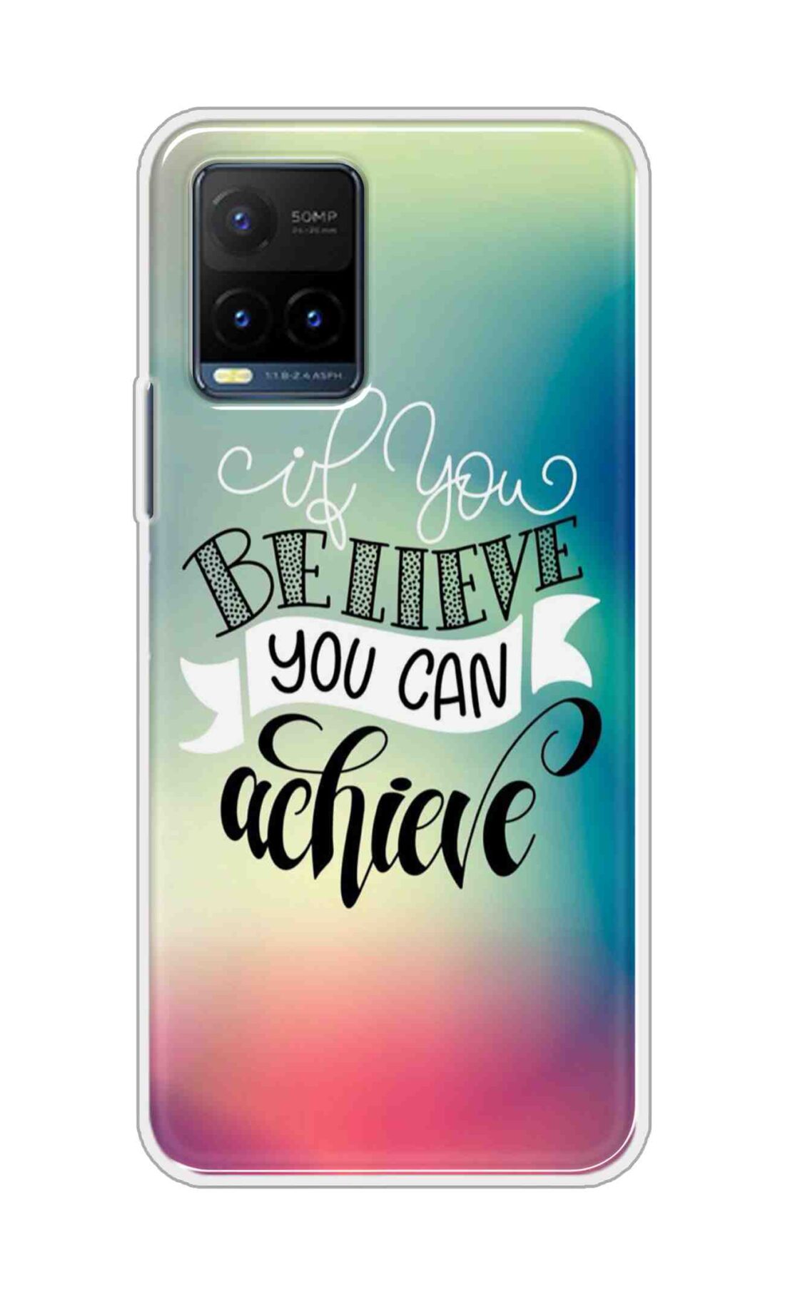 Coberta Back Cover For Vivo Y21s Back Cover Stylish Case - If You Believe You Can Achieve Text Design D16554