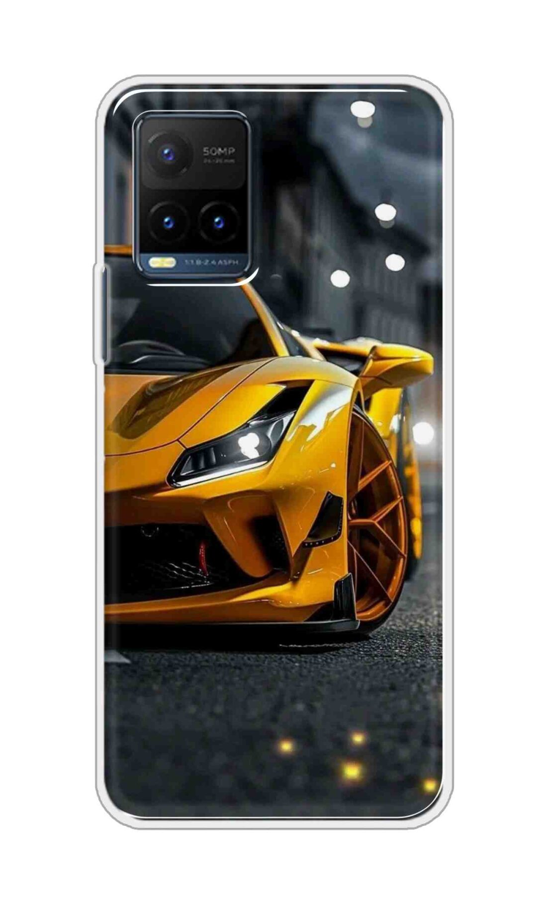 Coberta Back Cover For Vivo Y21s Back Cover Stylish Case - Orange Modified Car Design D16600