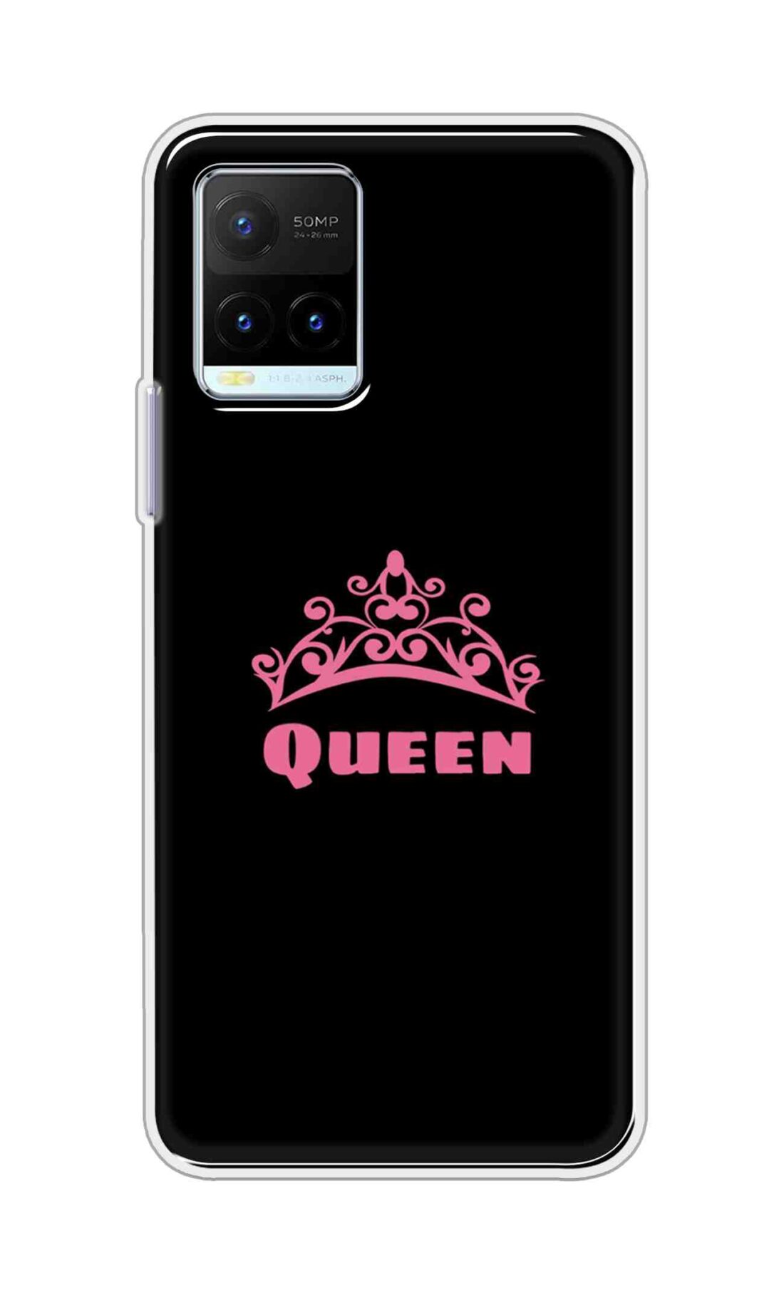 Coberta Back Cover For VivoY21t Back Cover Stylish Case - Queen Texts in Black Design D11091
