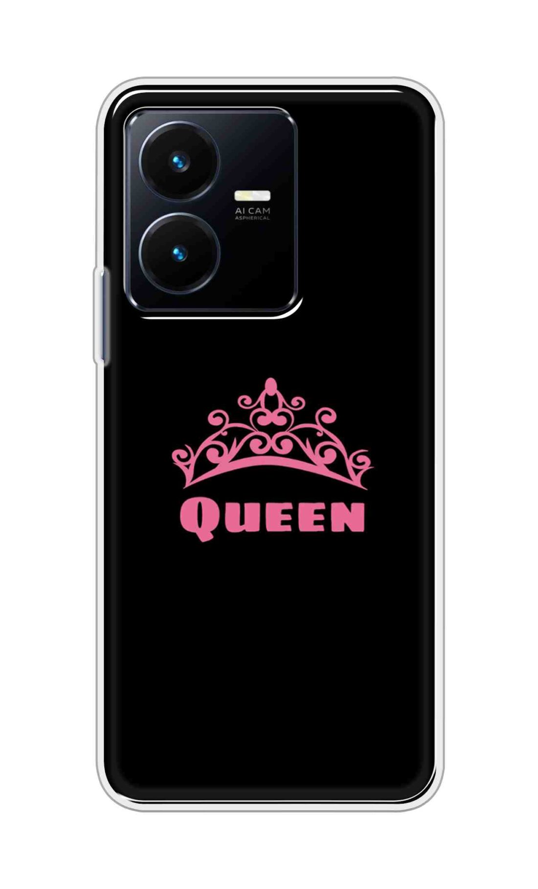 Coberta Back Cover For Vivo Y22 Back Cover Stylish Case - Queen Texts in Black Design D11091