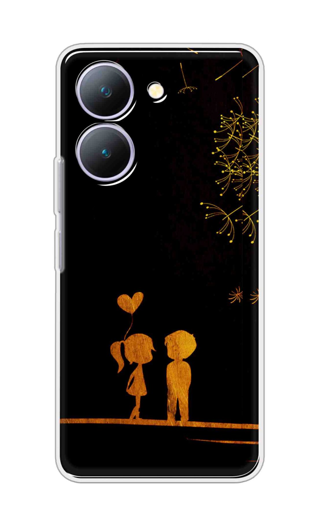 Coberta Back Cover For Vivo Y27 5G Back Cover Stylish Case - Girl and Boy Love in Black Design D11017