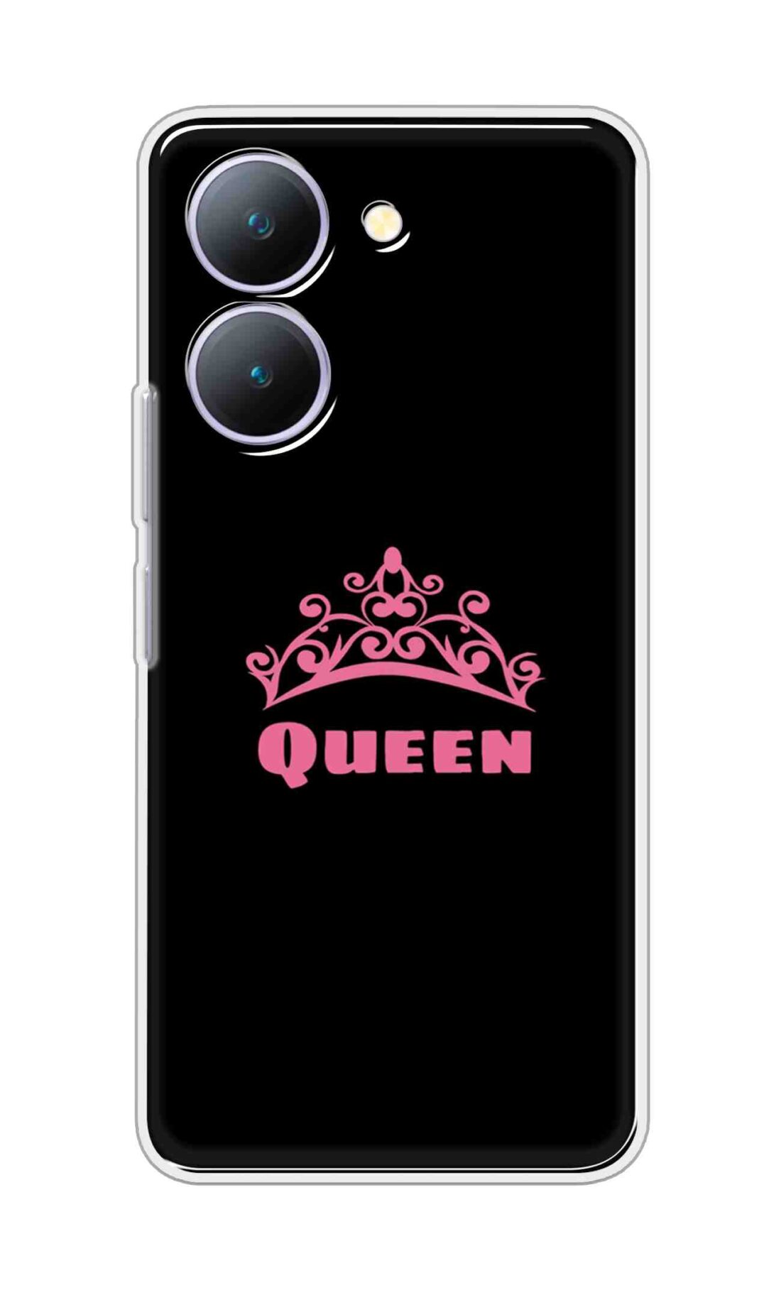 Coberta Back Cover For Vivo Y27 5G Back Cover Stylish Case - Queen Texts in Black Design D11091