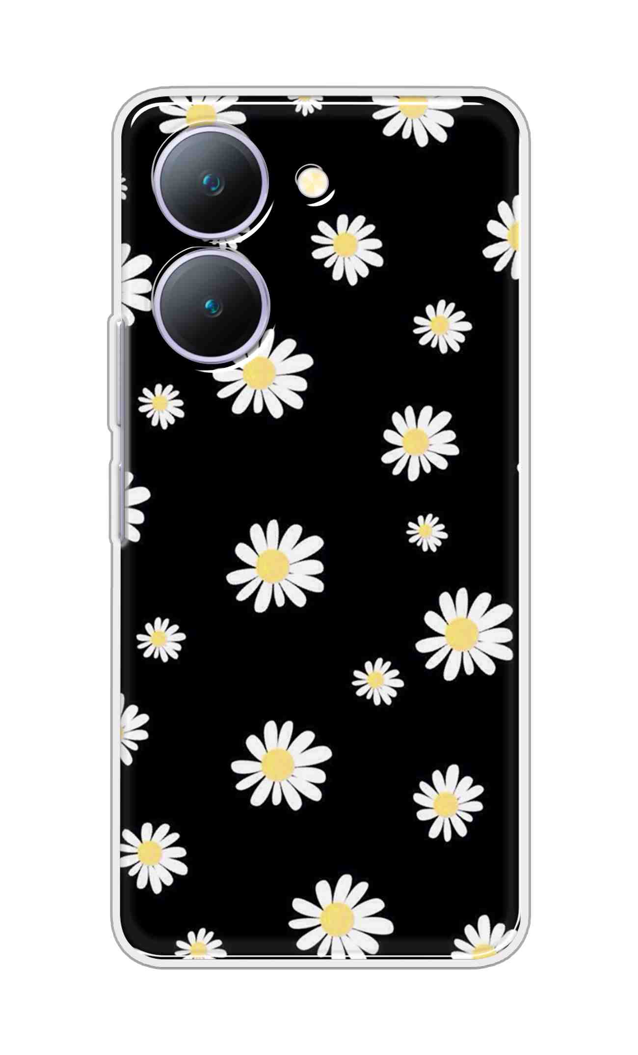 Coberta Back Cover For Vivo Y27 5G Back Cover Stylish Case - Sun Flowers in Black Design D11094