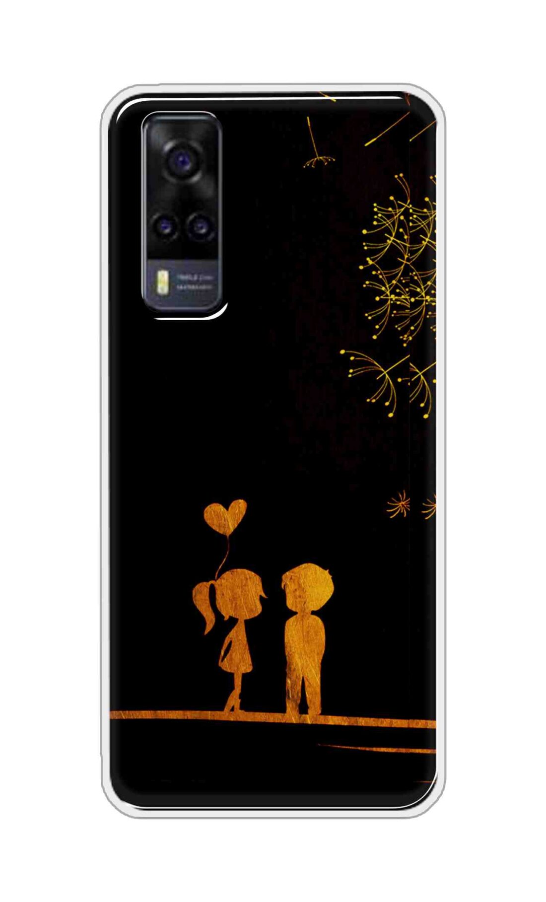 Coberta Back Cover For Vivo Y31 2021 Back Cover Stylish Case - Girl and Boy Love in Black Design D11017